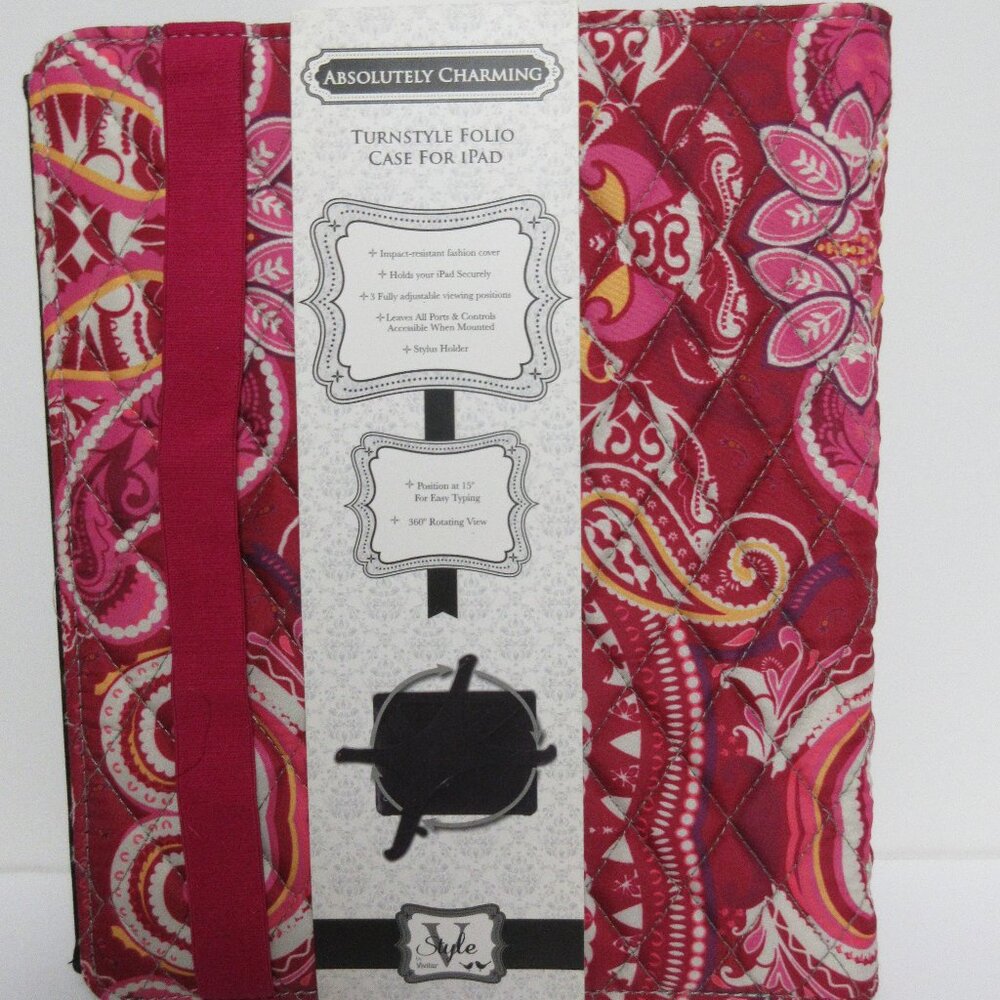 Absolutely Charming Turnstyle Folio Case For iPad by VIVITAR 360° Rotating View